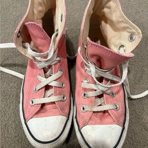 Converse Pink and White High-Top Sneakers